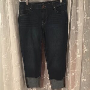 1822 Denim Blue Ankle Cropped Jeans